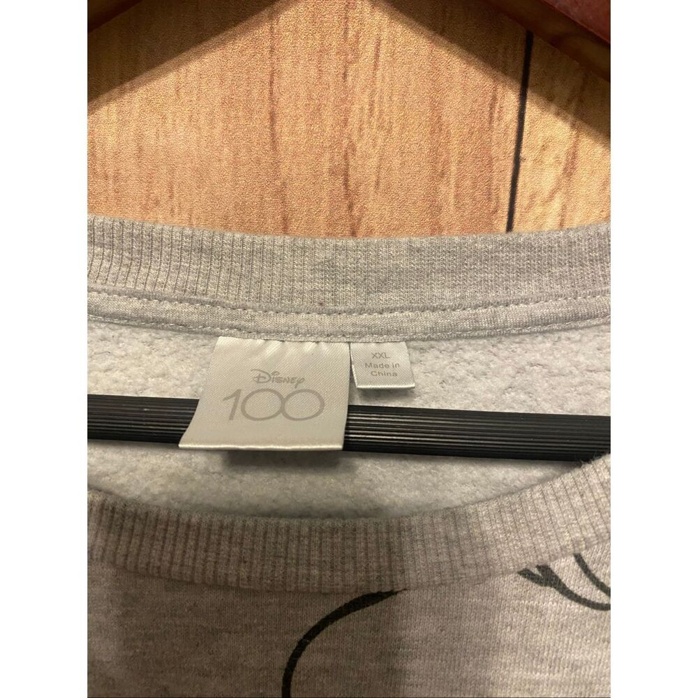 Disney 100 XXL Mickey Mouse Graphic Pullover Sweatshirt Heathered Gray - Picture 3 of 6